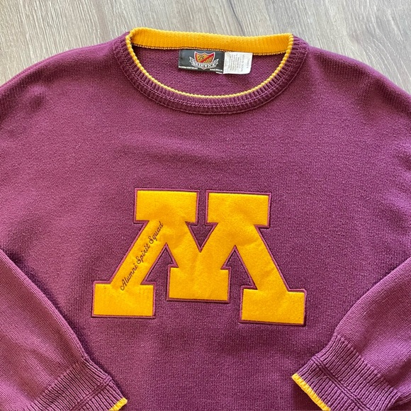 Vintage Minnesota Gophers Alumni Spirit Squad Letterman Varsity Patch Sweater - Picture 2 of 14